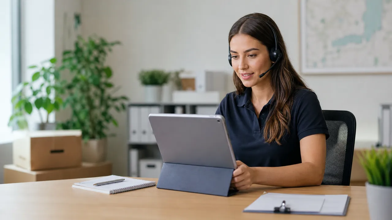 Concierge de demenagement aidant un client avec des questions de planification