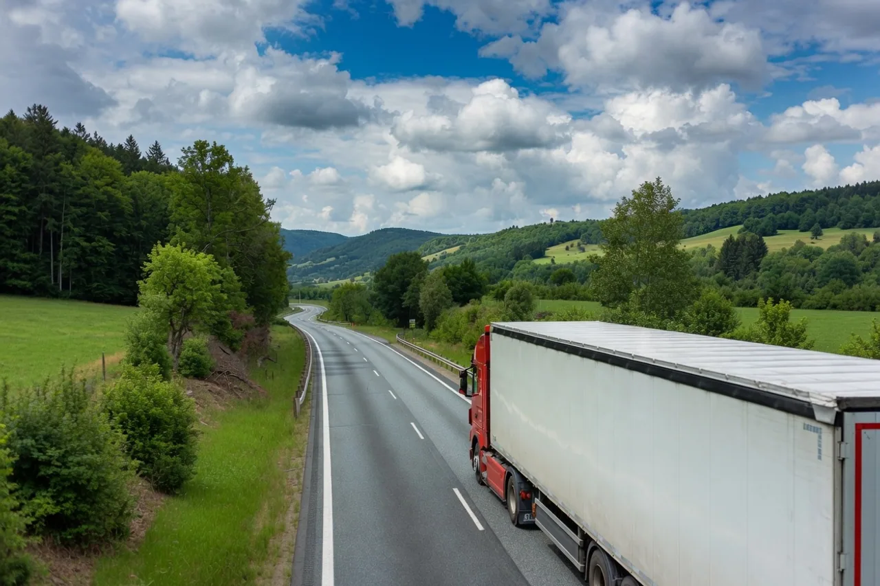 Camion Mouvement Suivant sur l’autoroute pour un déménagement longue distance